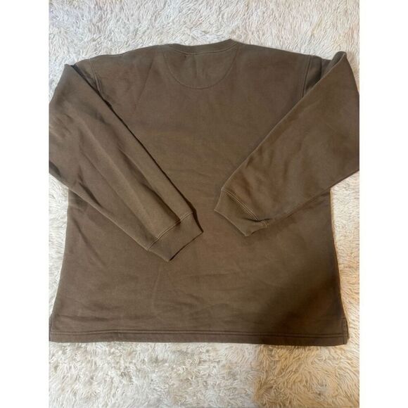 Men crew neck long sleeve brown sweatshirt L - Picture 2 of 6